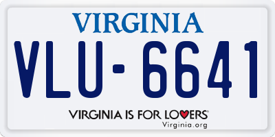 VA license plate VLU6641