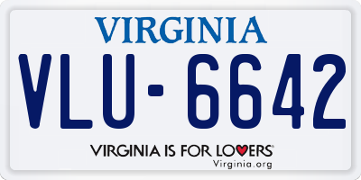 VA license plate VLU6642