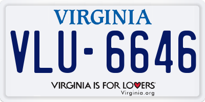 VA license plate VLU6646