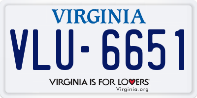 VA license plate VLU6651