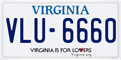 VA license plate VLU6660