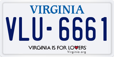 VA license plate VLU6661