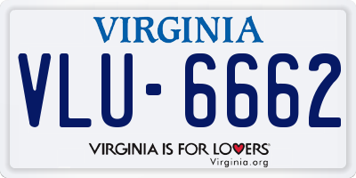 VA license plate VLU6662