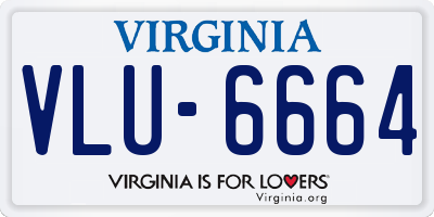 VA license plate VLU6664