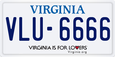 VA license plate VLU6666