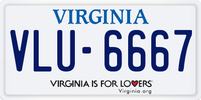 VA license plate VLU6667