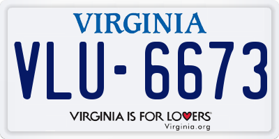 VA license plate VLU6673