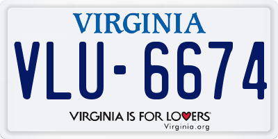 VA license plate VLU6674