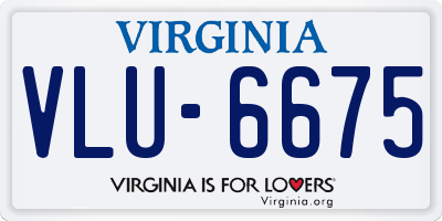VA license plate VLU6675