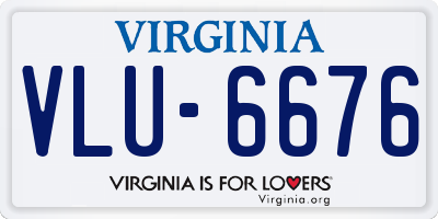 VA license plate VLU6676