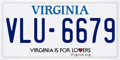 VA license plate VLU6679