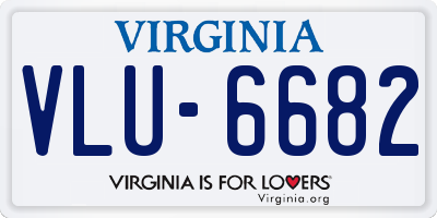 VA license plate VLU6682