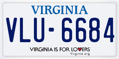 VA license plate VLU6684