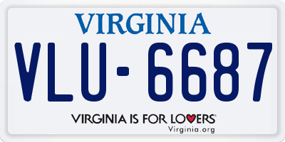 VA license plate VLU6687