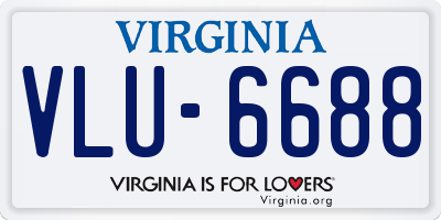 VA license plate VLU6688