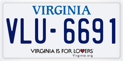 VA license plate VLU6691