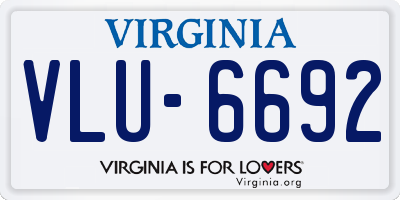 VA license plate VLU6692