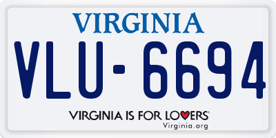VA license plate VLU6694