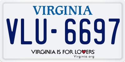 VA license plate VLU6697