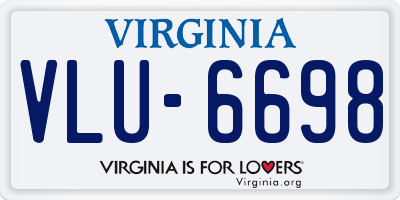 VA license plate VLU6698
