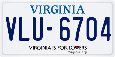 VA license plate VLU6704