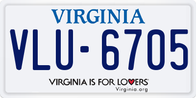 VA license plate VLU6705