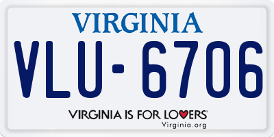 VA license plate VLU6706