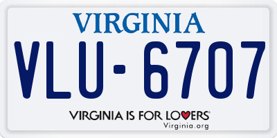 VA license plate VLU6707
