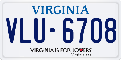 VA license plate VLU6708