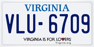 VA license plate VLU6709