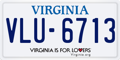 VA license plate VLU6713