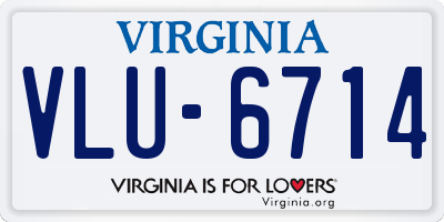 VA license plate VLU6714