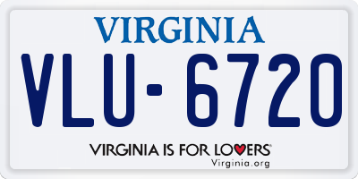 VA license plate VLU6720