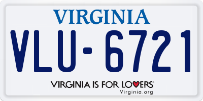 VA license plate VLU6721