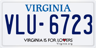 VA license plate VLU6723