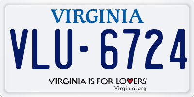 VA license plate VLU6724