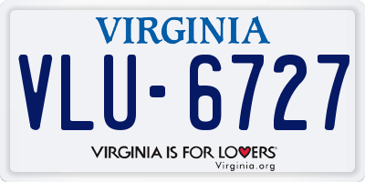 VA license plate VLU6727