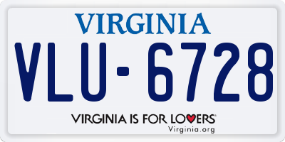 VA license plate VLU6728