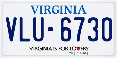 VA license plate VLU6730