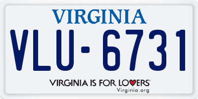 VA license plate VLU6731