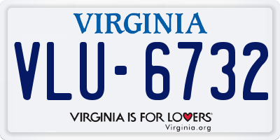 VA license plate VLU6732