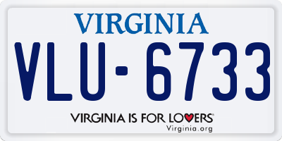VA license plate VLU6733