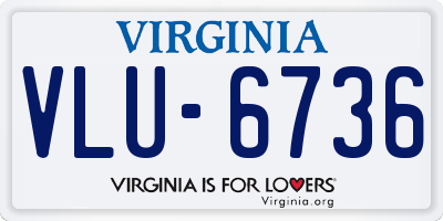 VA license plate VLU6736