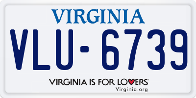 VA license plate VLU6739