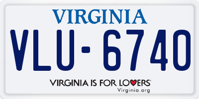 VA license plate VLU6740