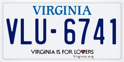 VA license plate VLU6741