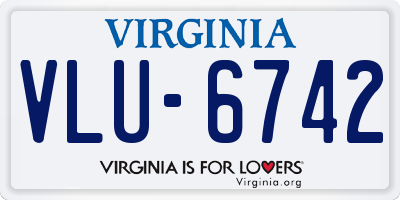 VA license plate VLU6742