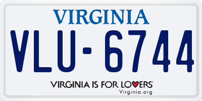 VA license plate VLU6744