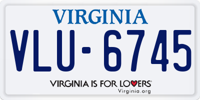 VA license plate VLU6745