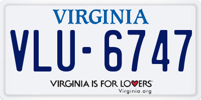VA license plate VLU6747